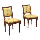 Chaises néoclassiques anciennes en noyer rembourrées, Italie, XVIIIe siècle