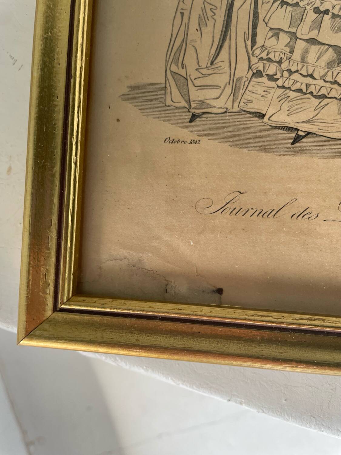 2 frames with old engravings “journal des demoiselles”