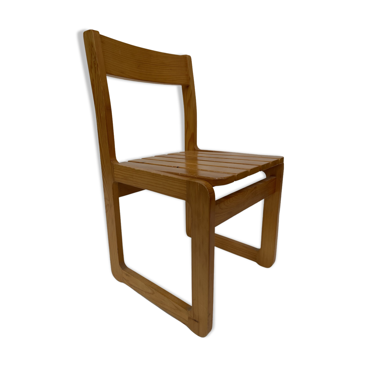 Vintage Pinewood dining chair 70's minimalist design