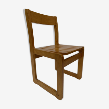 Vintage Pinewood dining chair 70's minimalist design