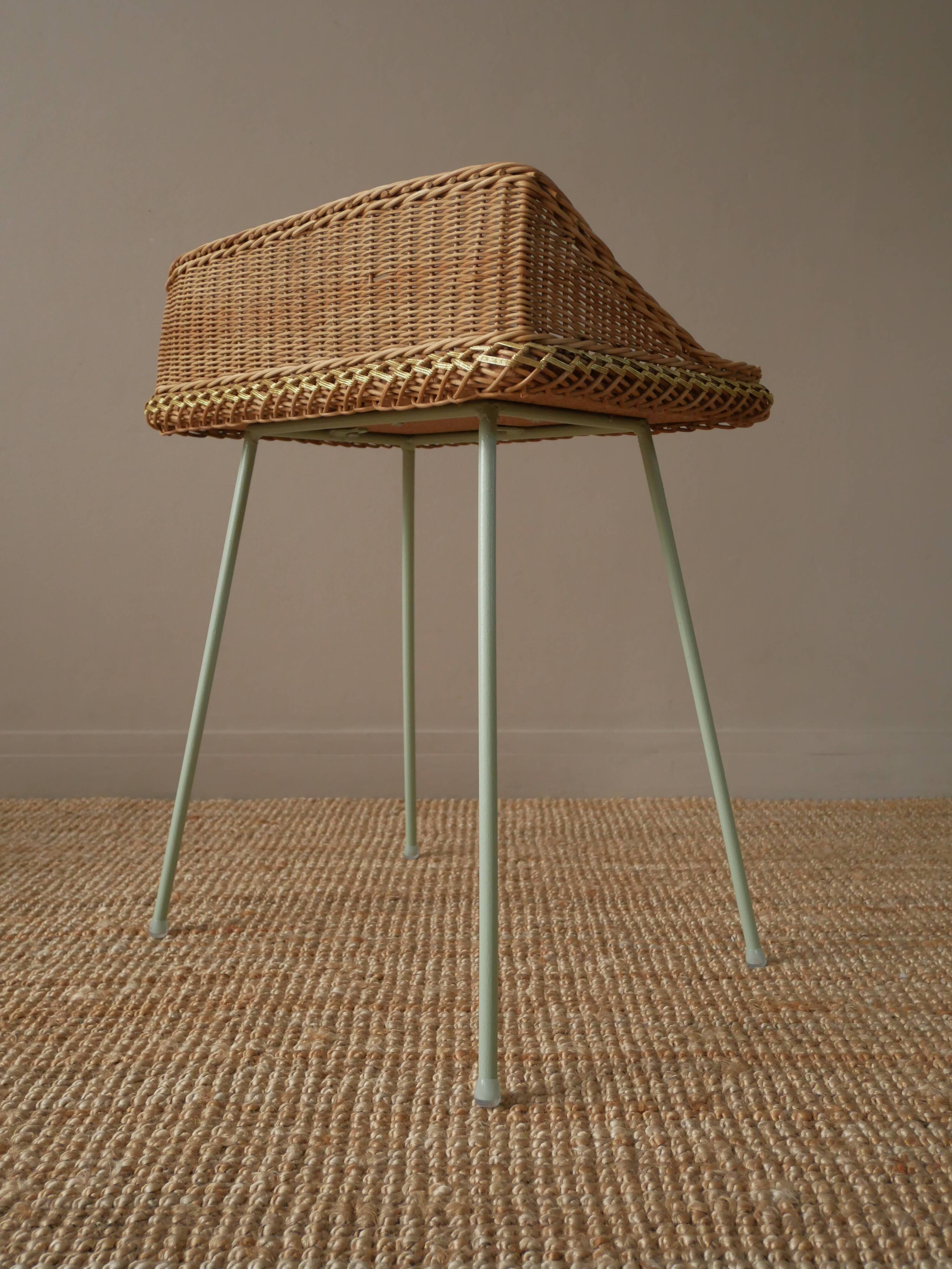 Wicker bedside table