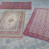 Tapis d'orient ancien persan Senna fait main 2,06 X 1,34 m