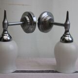 Pair of porcelain wall lamps