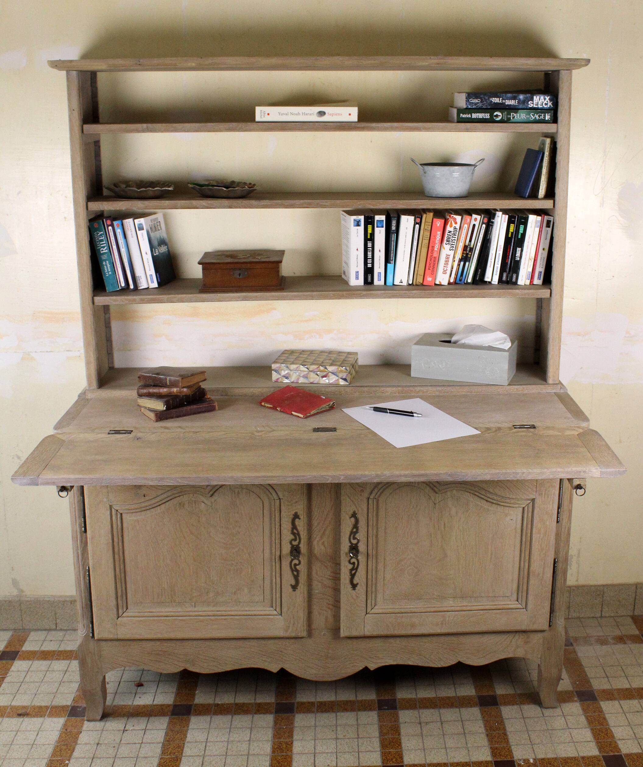 Solid oak patinated sideboard/desk