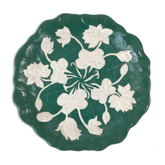 Plat en faience de Creil et Montereau - Leboeuf Milliet XIXeme Décor floral