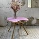 Vintage pink rattan coffee table