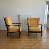 Paire de fauteuils Guillerme et Chambron modèle Petronille