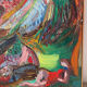 Abstract oil on canvas signed Dognin