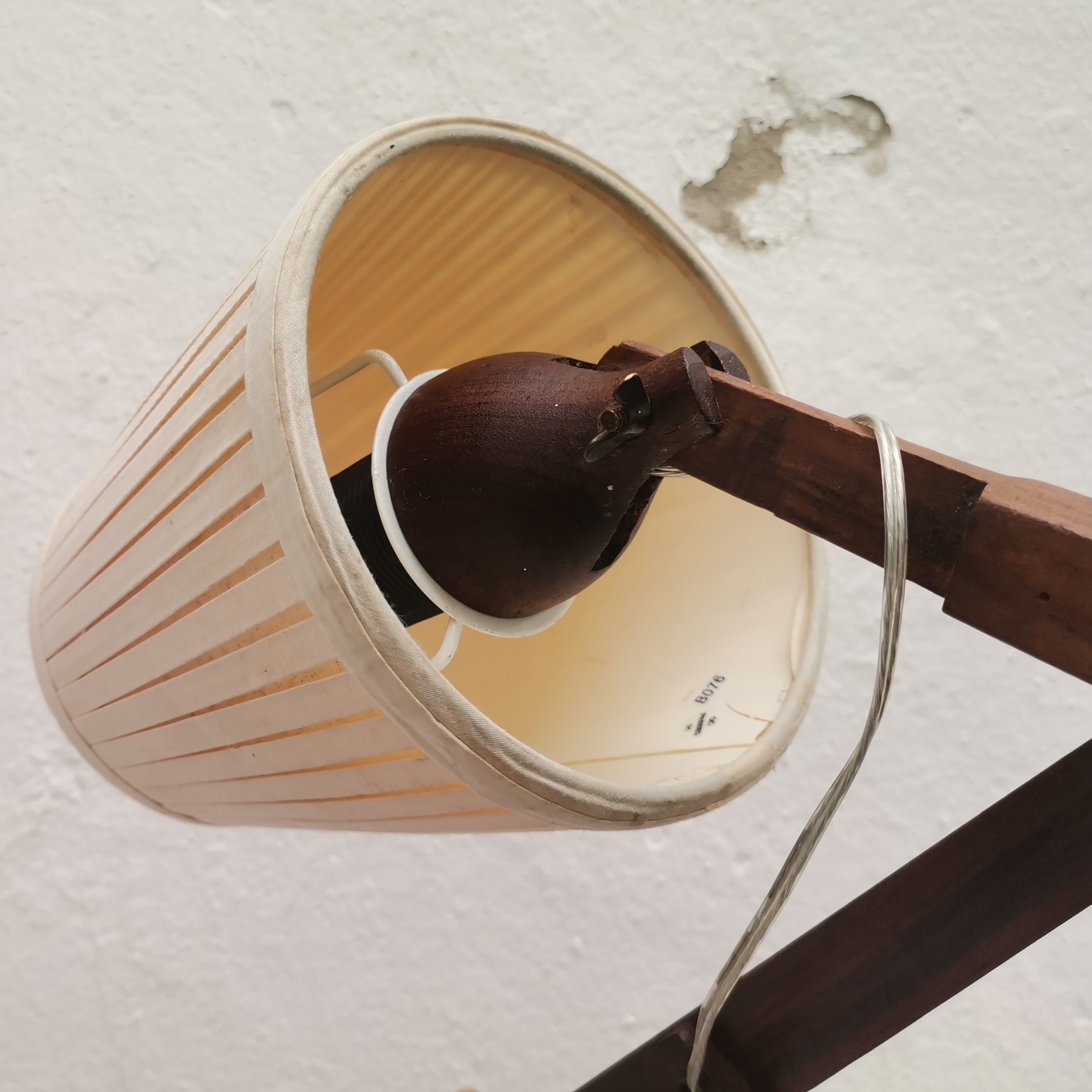 Scandinavian wooden scissor wall light fixture lamp 1960s