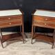 Pair of Louis XVI style mahogany bedside tables