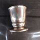 Antique Baptismal Cup + Silver-Plated Spoon - Bird Decoration -