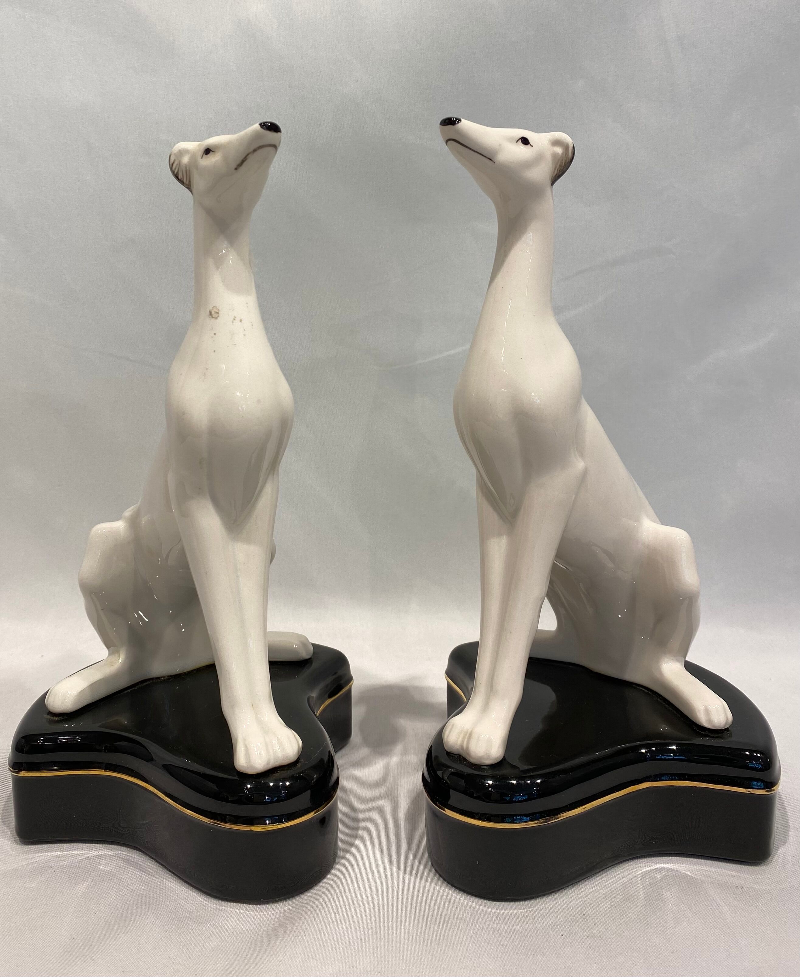 Pair of Fitz & Floyd porcelain greyhounds