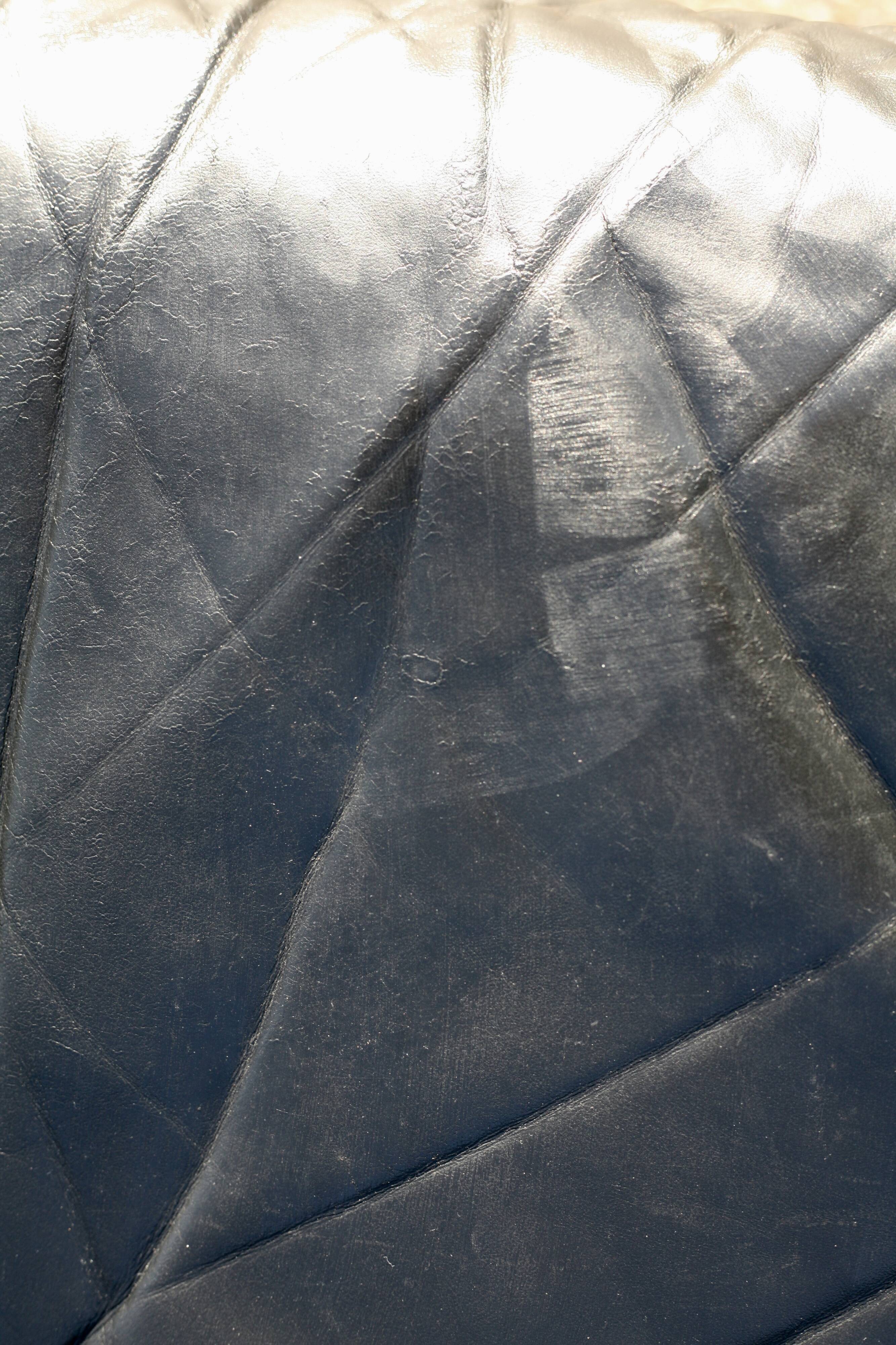 Sofa by De Pas, D'Urbino and Lomazzi, France, 1980s, black leather, Cinna