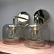 Pair of vintage smoked glass wall lights