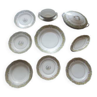 Emile Bourgeois porcelain set 65 pieces