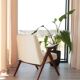 Off-white boucle Scandinavian armchair by Chierowski