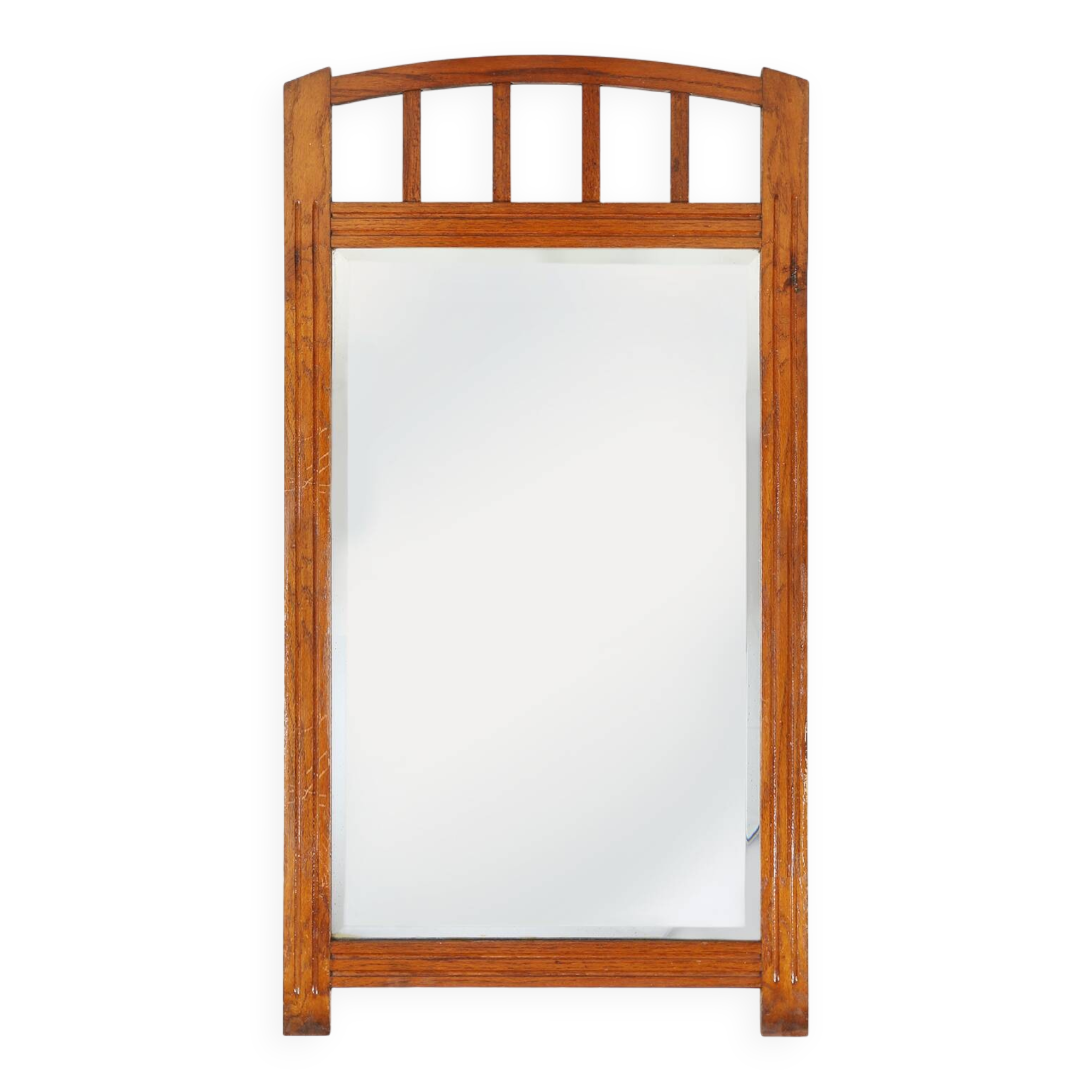 Art Deco mirror in solid wood with facet cut mirror, 1930s
