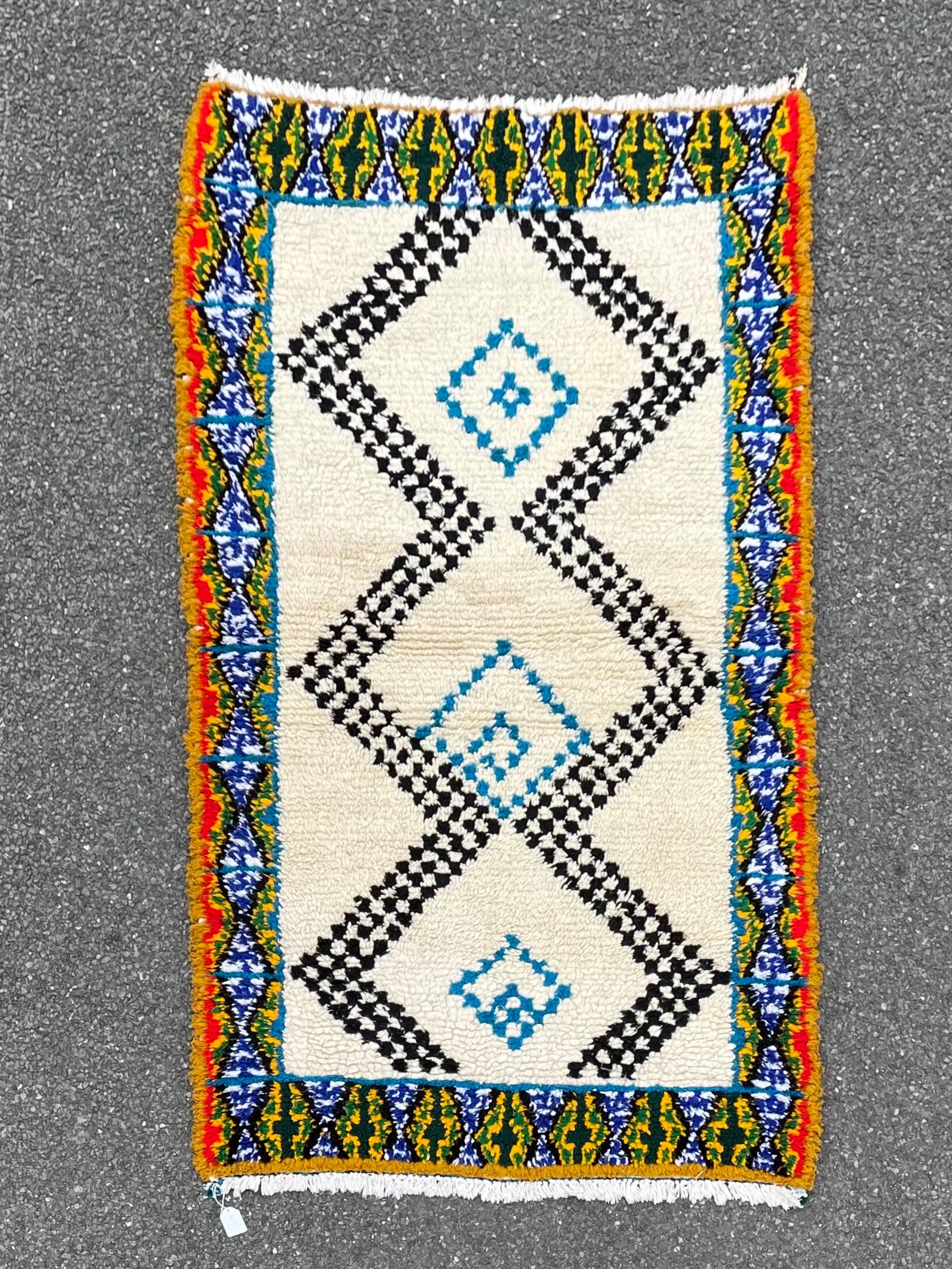 Tapis berbere azilal vintage 110x200 cm