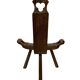 Vintage Spanish chair stool brutalist design wood