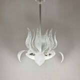 1950's Barovier & Toso Murano Glass and Brass Chandelier