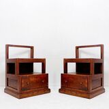 Paire de tables de chevet en bois anciennes
