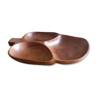 Aperitif dish in olive wood 70s