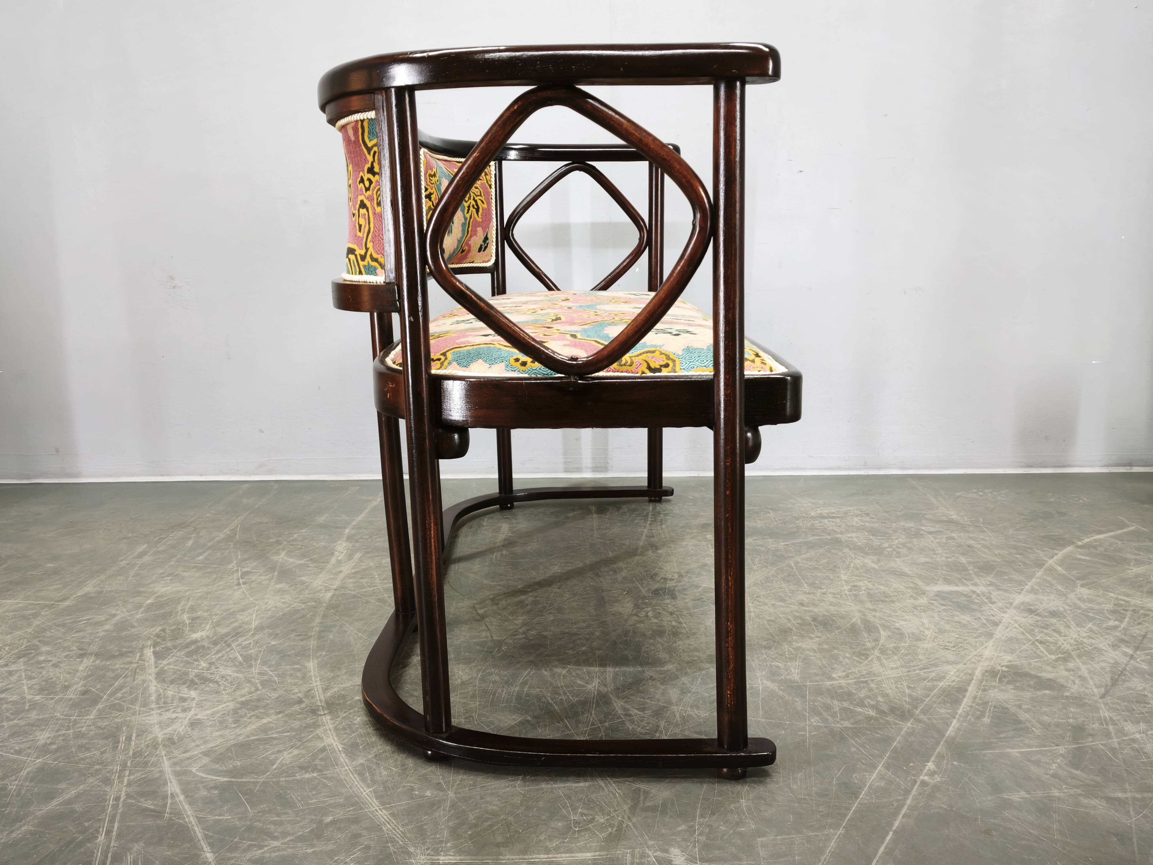 Josef Hoffmann Style Fledermaus Art Nouveau Sofa, 1930s