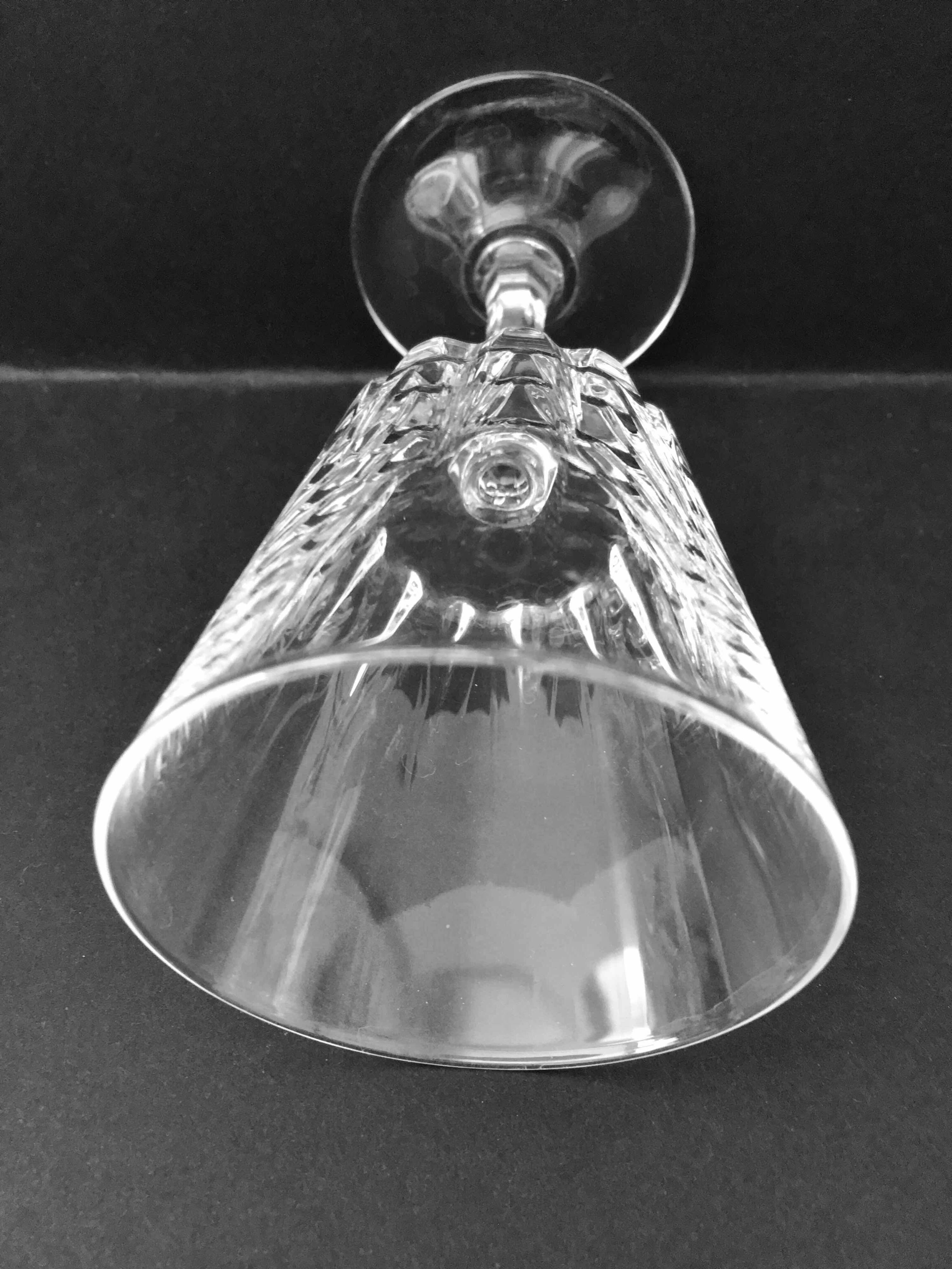 Set of 12 cut crystal wine glasses