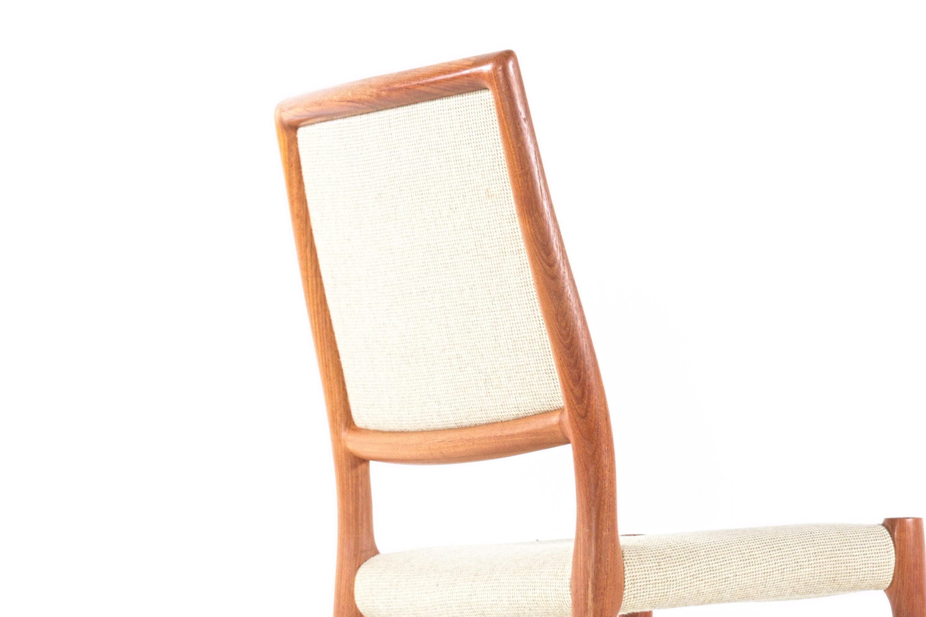 Set of four vintage chairs by Niels Otto Moller,  mid-century Denmark, teak, wool fabric, new upholstery on request