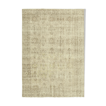 Handwoven antique anatolian beige carpet 200 cm x 284 cm