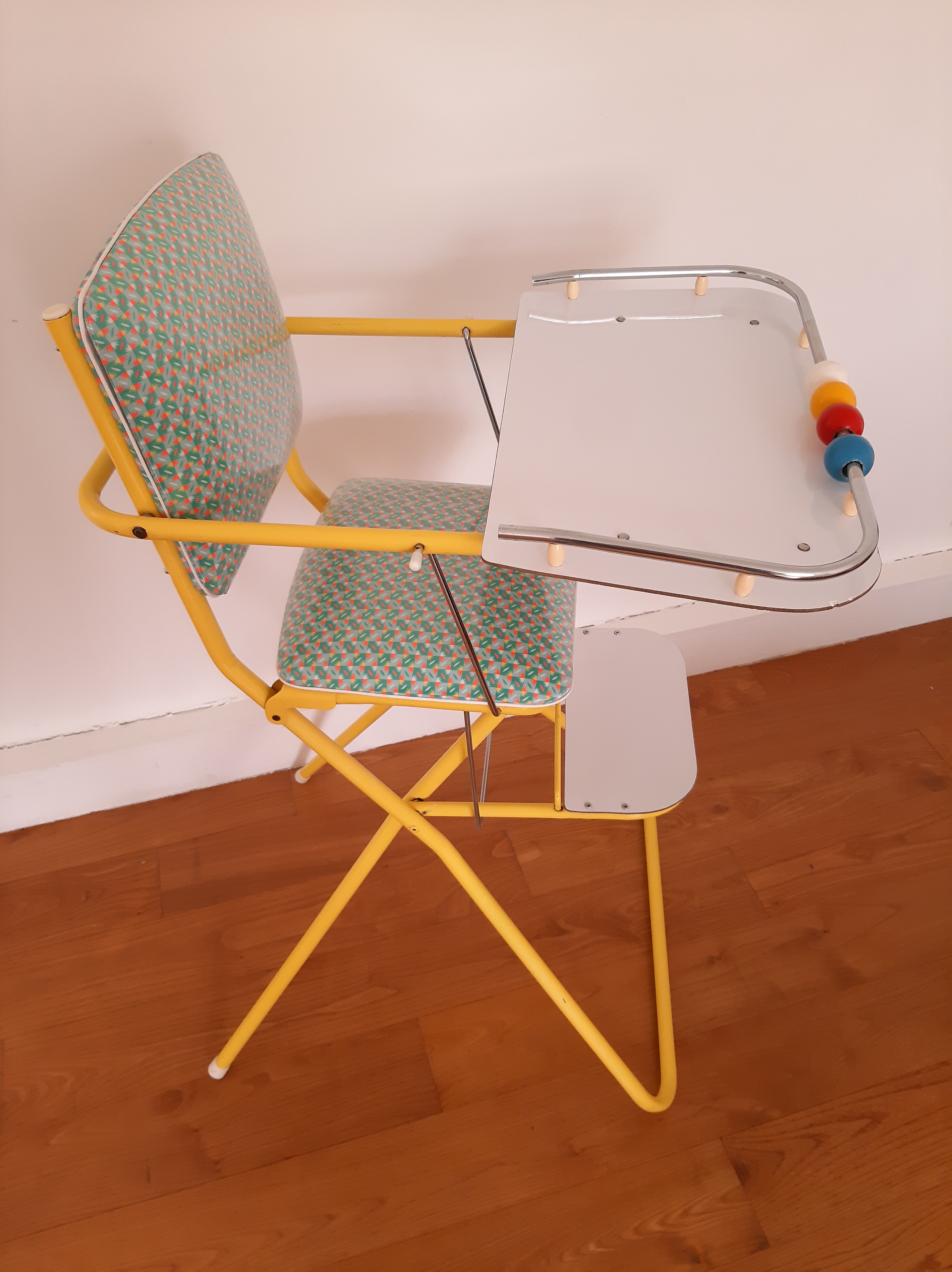 Chaise haute enfant vintage années 60/70