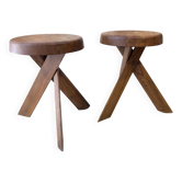 Pair of S28 Stools, Pierre Chapo 1970
