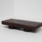 Rustic coffee table in solid oak, Wabi Sabi, France, 1950s