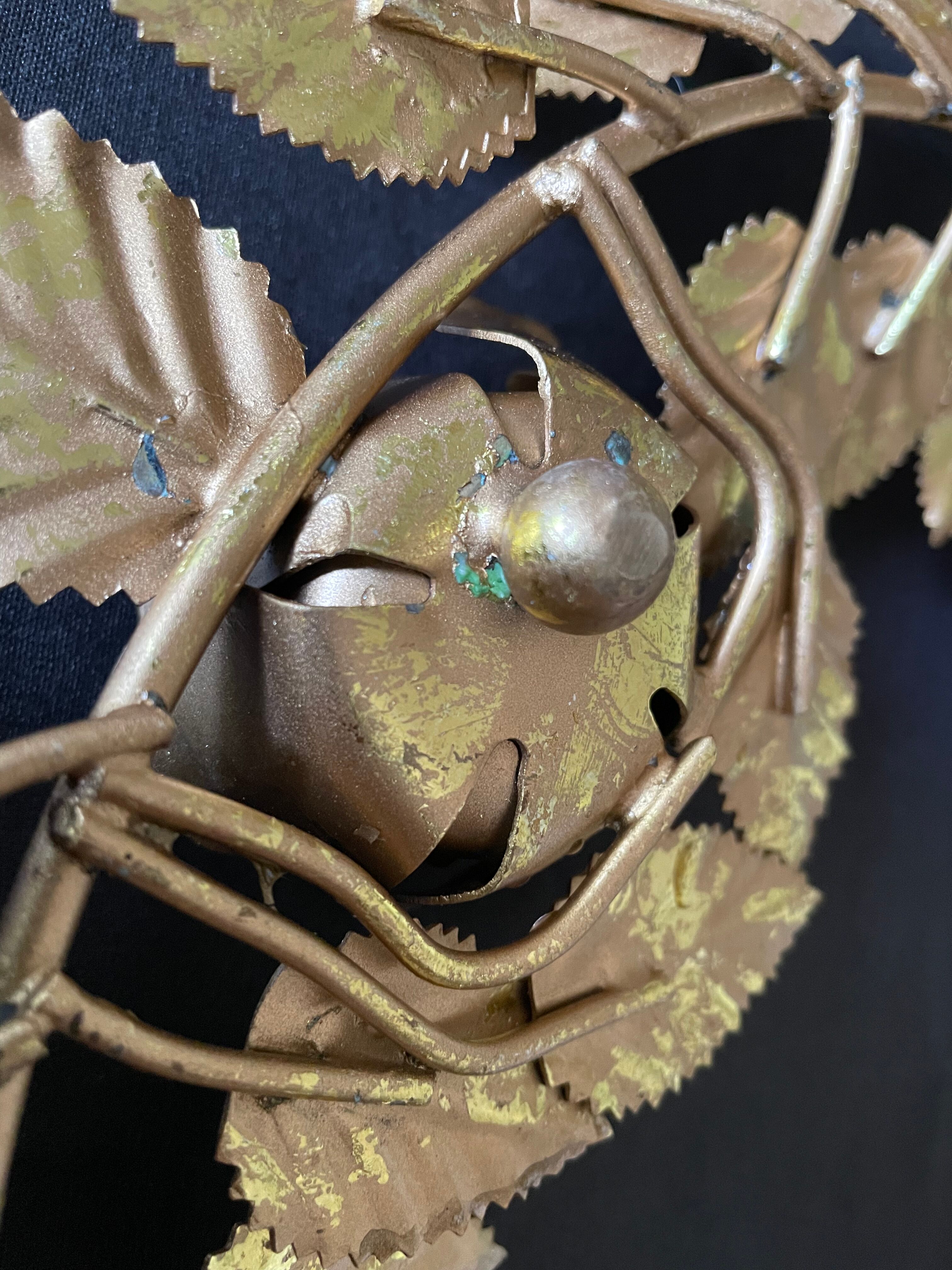 Chandelier crown 4 flames in golden metal