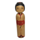 Signed Japanese Kokeshi Doll, Modern Style, Hand Painted Minimalist Decor, 30cm