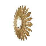 Large Wooden Sun Mirror Sunburst Butler XL Mirror Gold 70cm