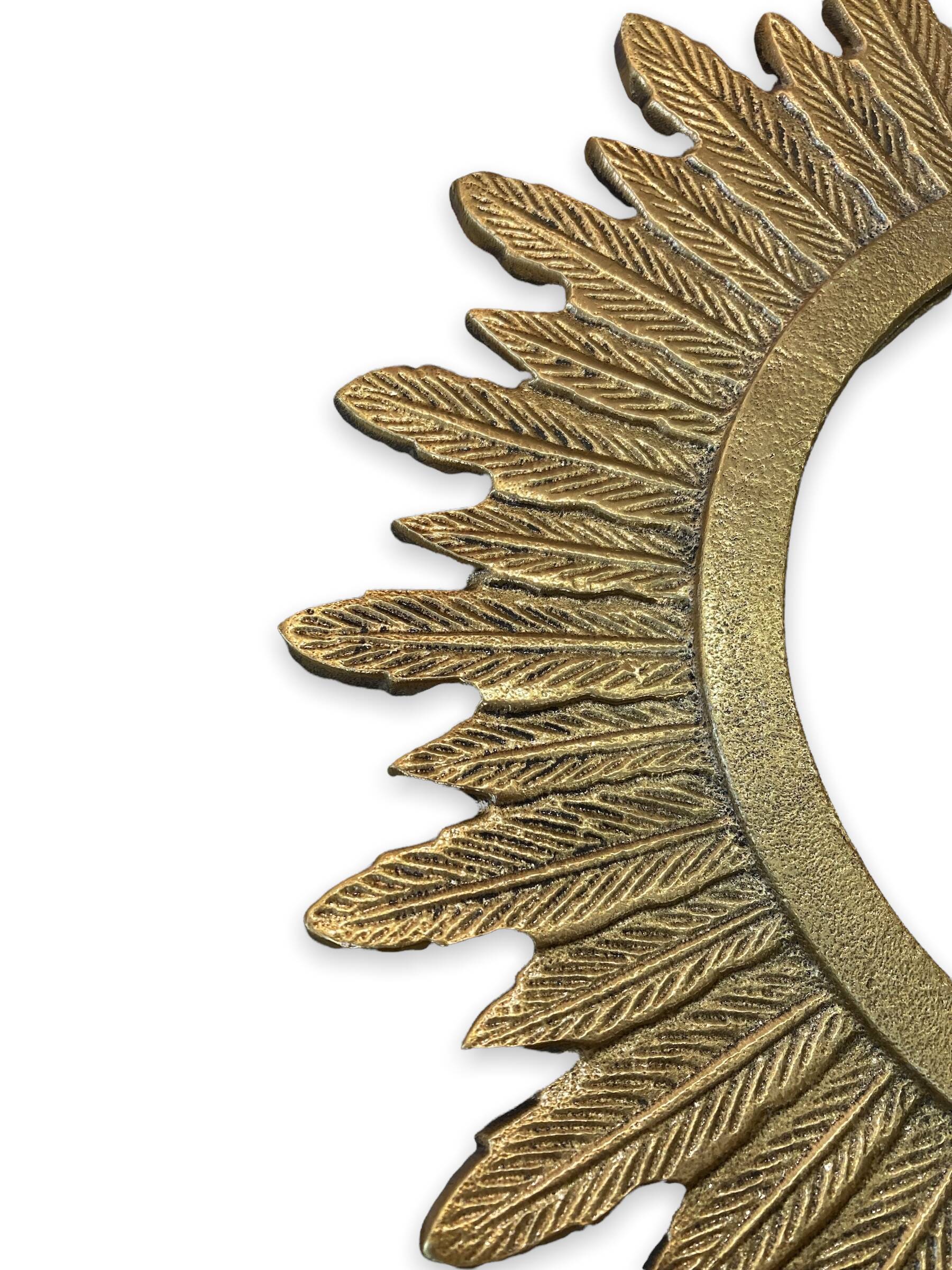 Golden metal sun mirror