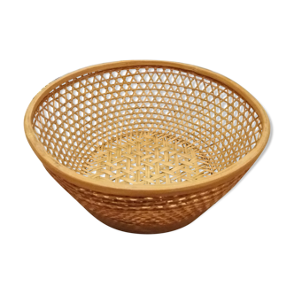 Corbeille rotin tressé vintage
