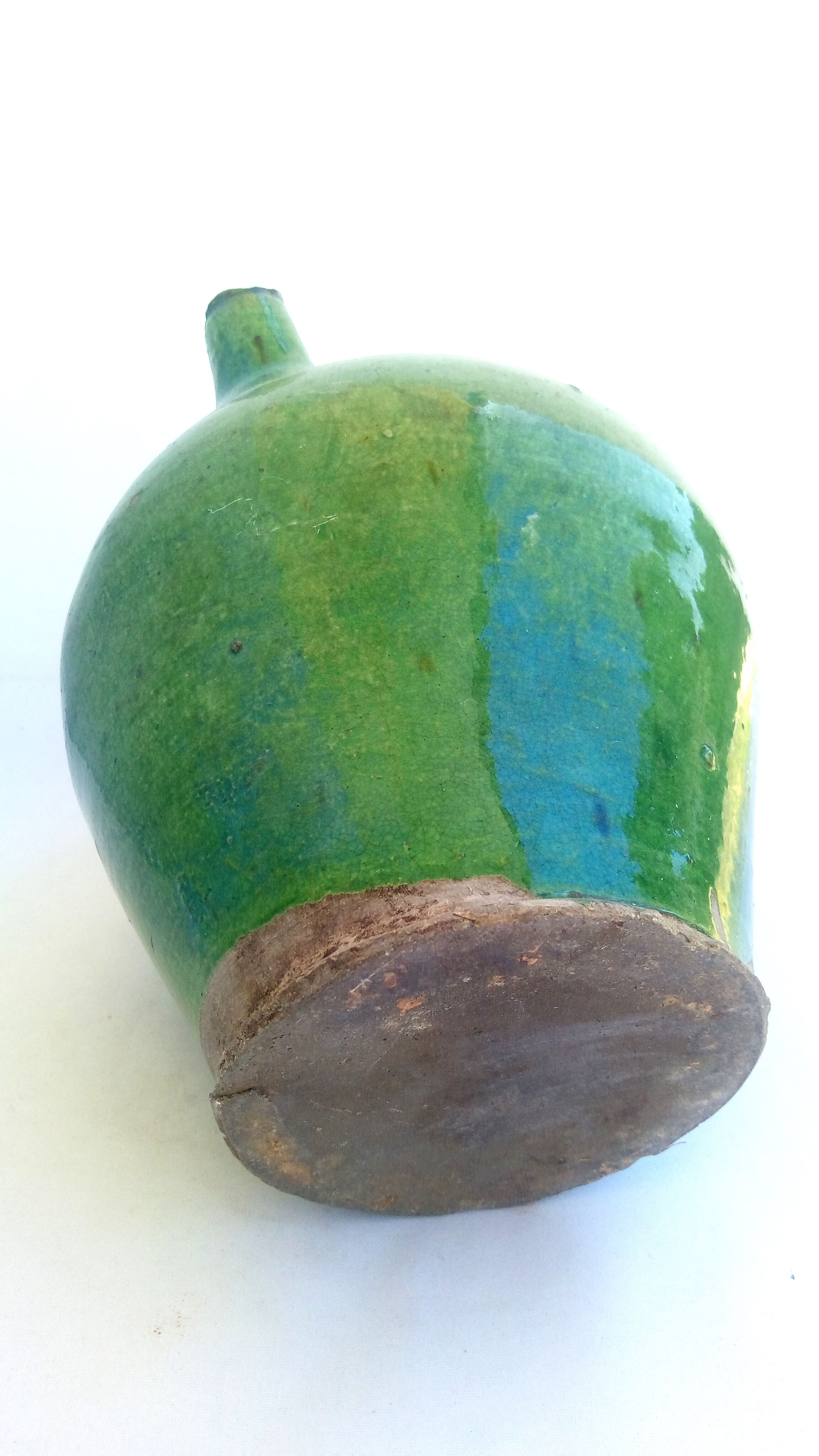 Green ceramic gargulette jug