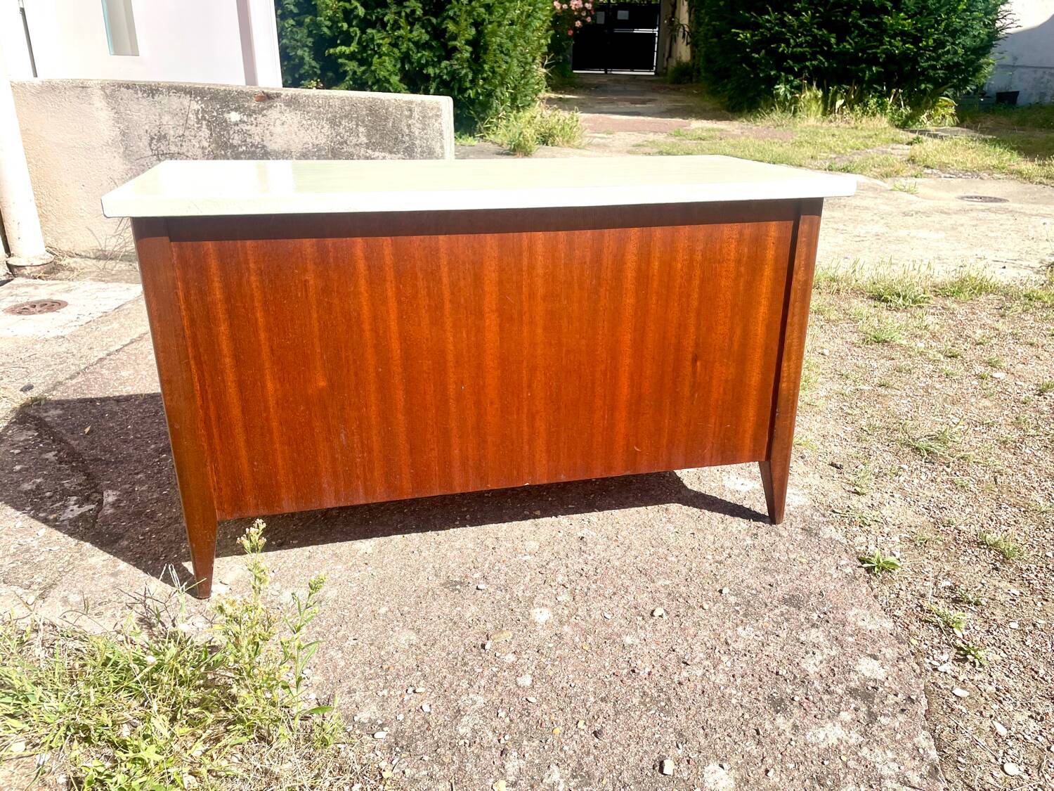 Vintage chest bench 1960. Sapele veneer