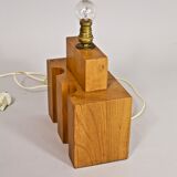 Constructivist wooden lamp edited by the House renewed circa 1970