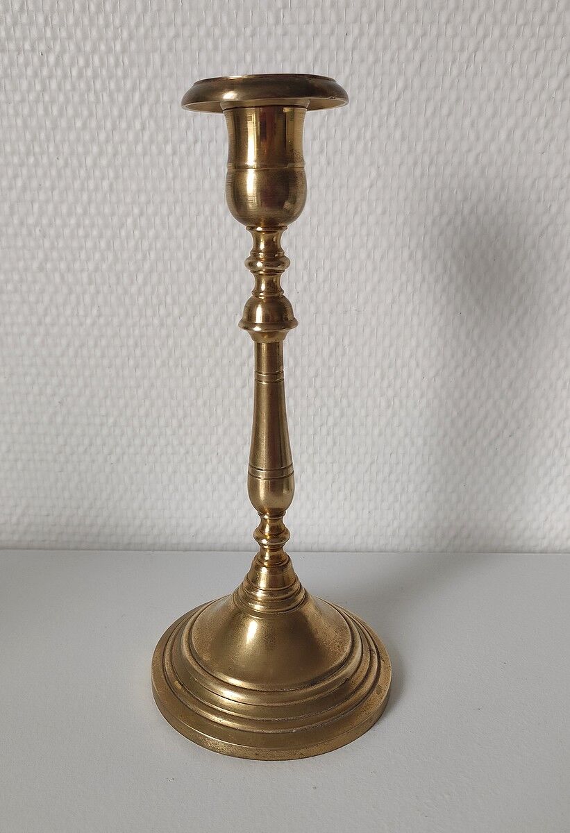 Old golden brass chandelier