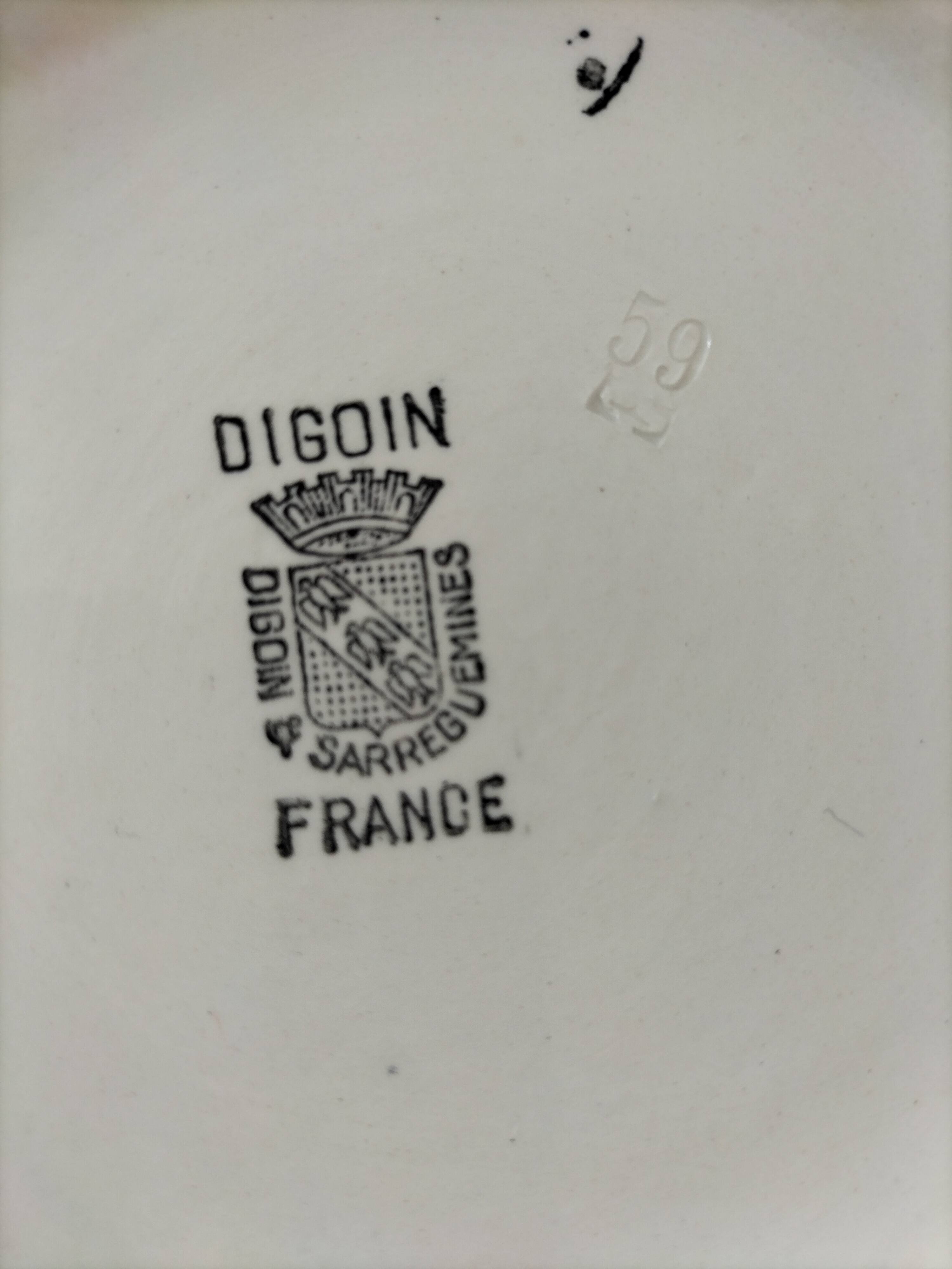 Chocolatière ancienne en faïence blanche Digoin Sarreguemines années 50-60