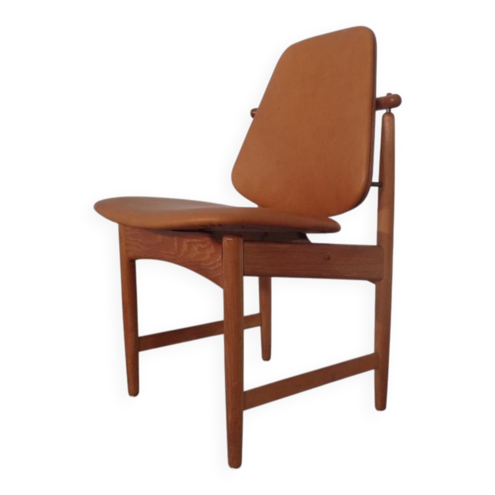 Teak and brass side chair by Arne Hovmand-Olsen for Mogens Kold, 1950s