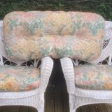 Vintage peacock rattan garden furniture