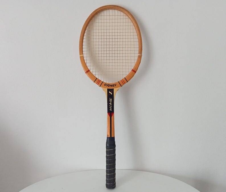 Vintage wooden tennis racket Sidney Robert Haillet