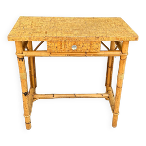 console en liège et - rotin