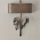 Vintage wall light Maison Charles – Brass leaves 1970s