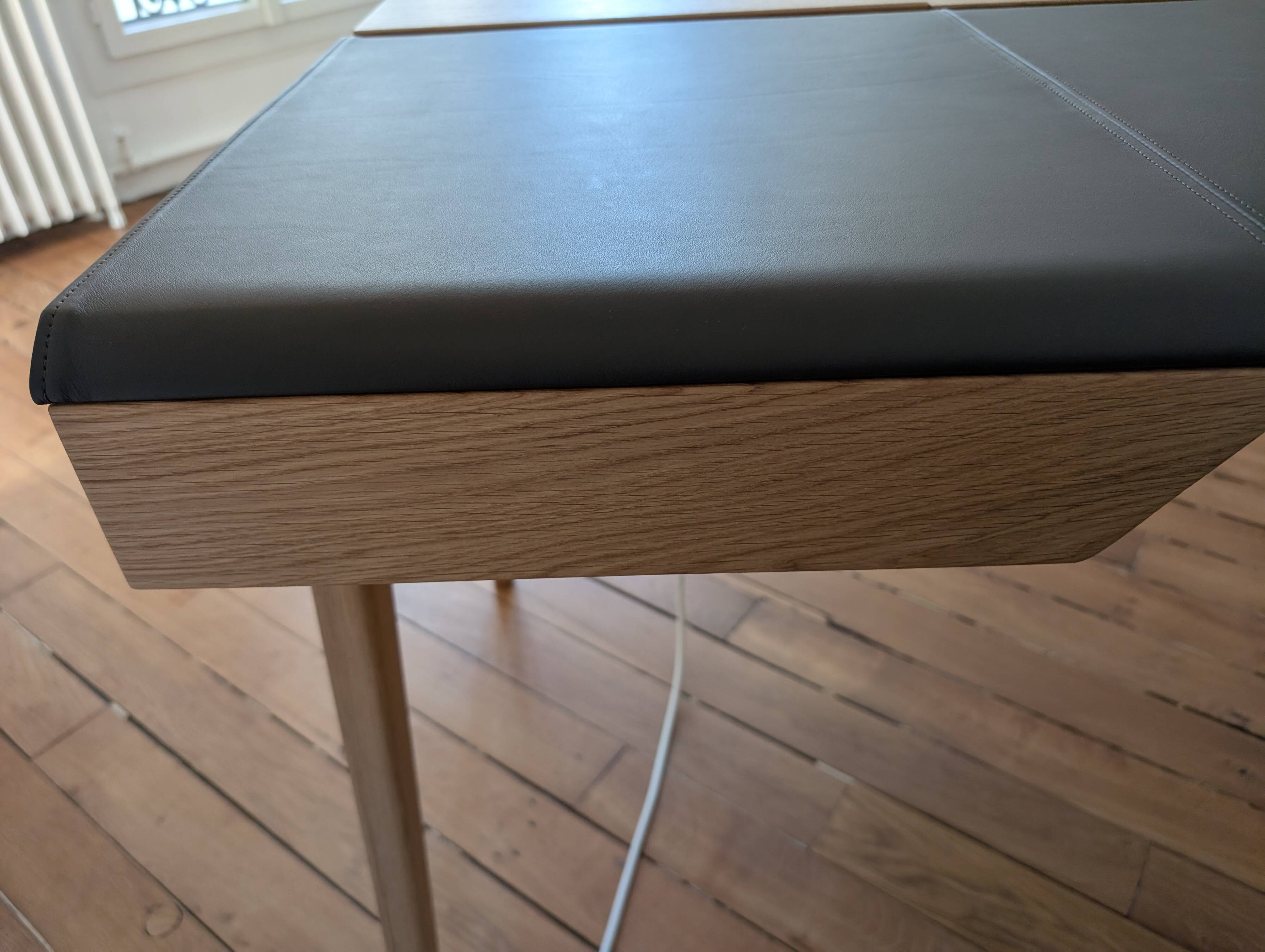 Habitat leather and wood office