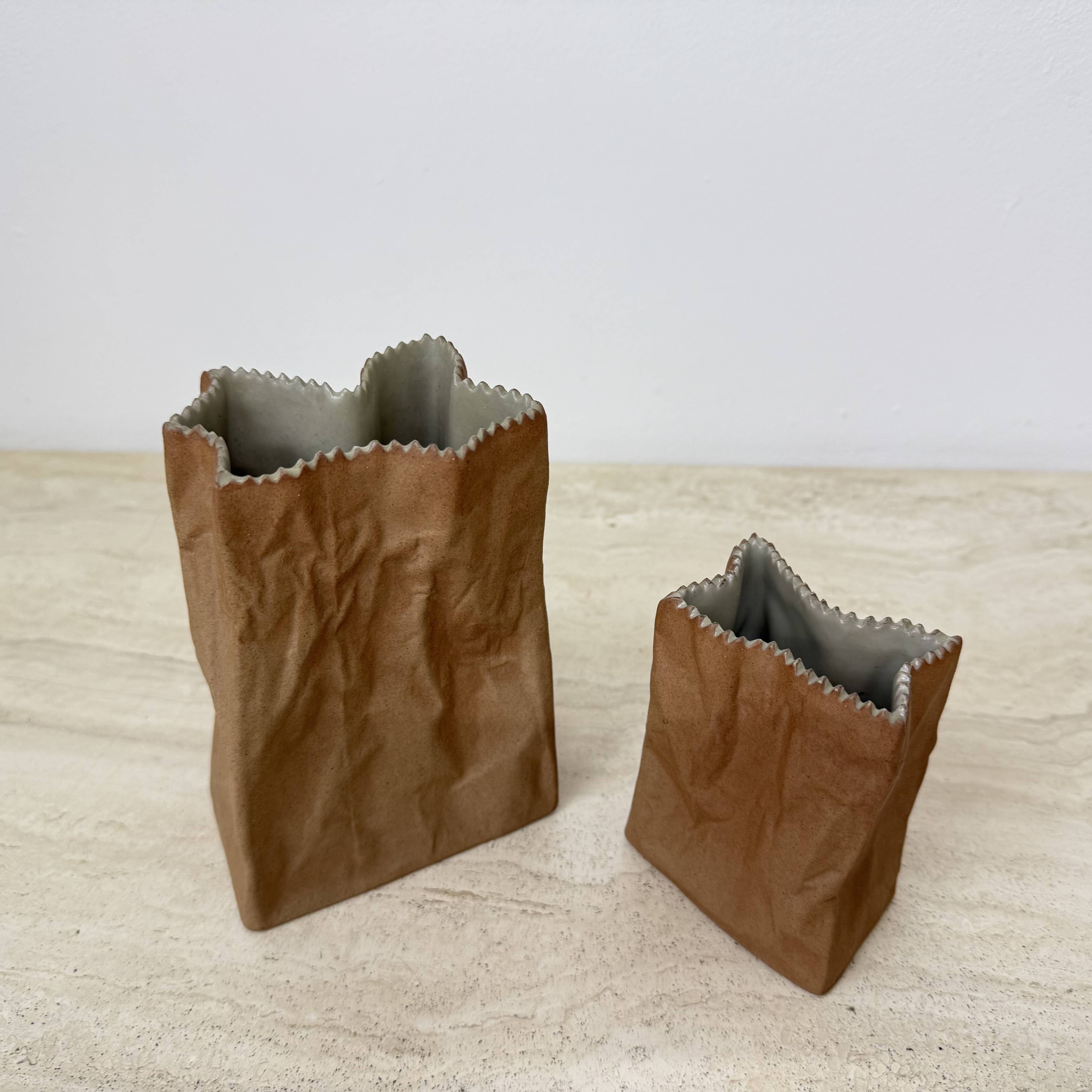 Set of 2 Rosenthal Paper bag vase by Tapio Wirkkala , 1970’s